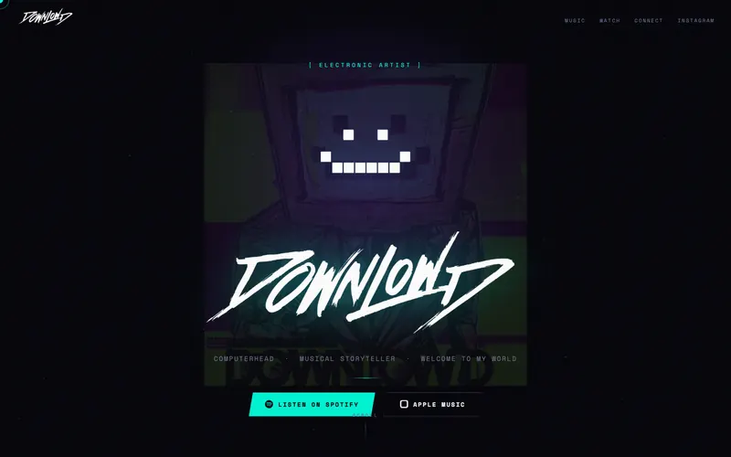 Homepage of the DOWNLOWD website, built by Quantos Media