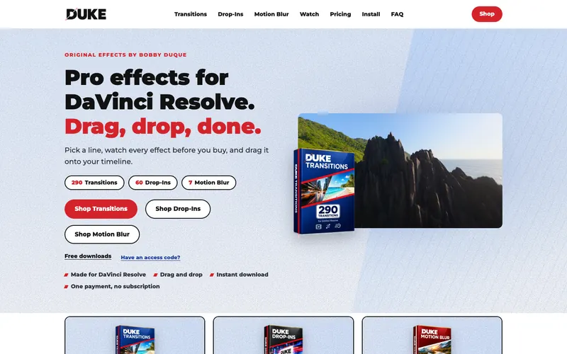 Homepage of the DUKE website, built by Quantos Media