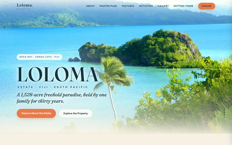 Homepage of the Loloma Resort website, built by Quantos Media
